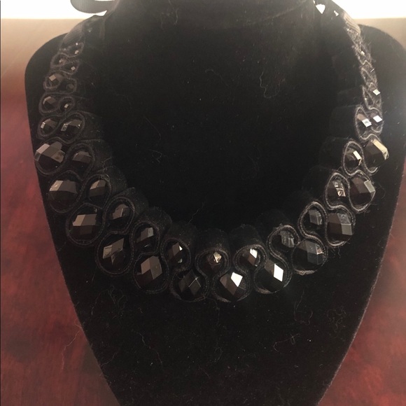 Artisan Black Beaded Necklace - Picture 2 of 5